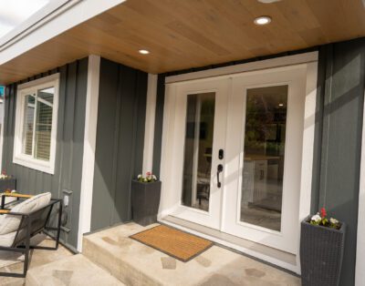 Private entrance and gated parking at Rockcliffe Getaway vacation rental in Oliver BC wine country